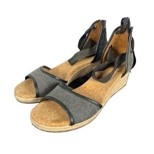 UGG Grey and Black Espadrille Wedge Sandals